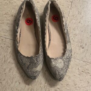 Restricted Gray Snakeskin Flats